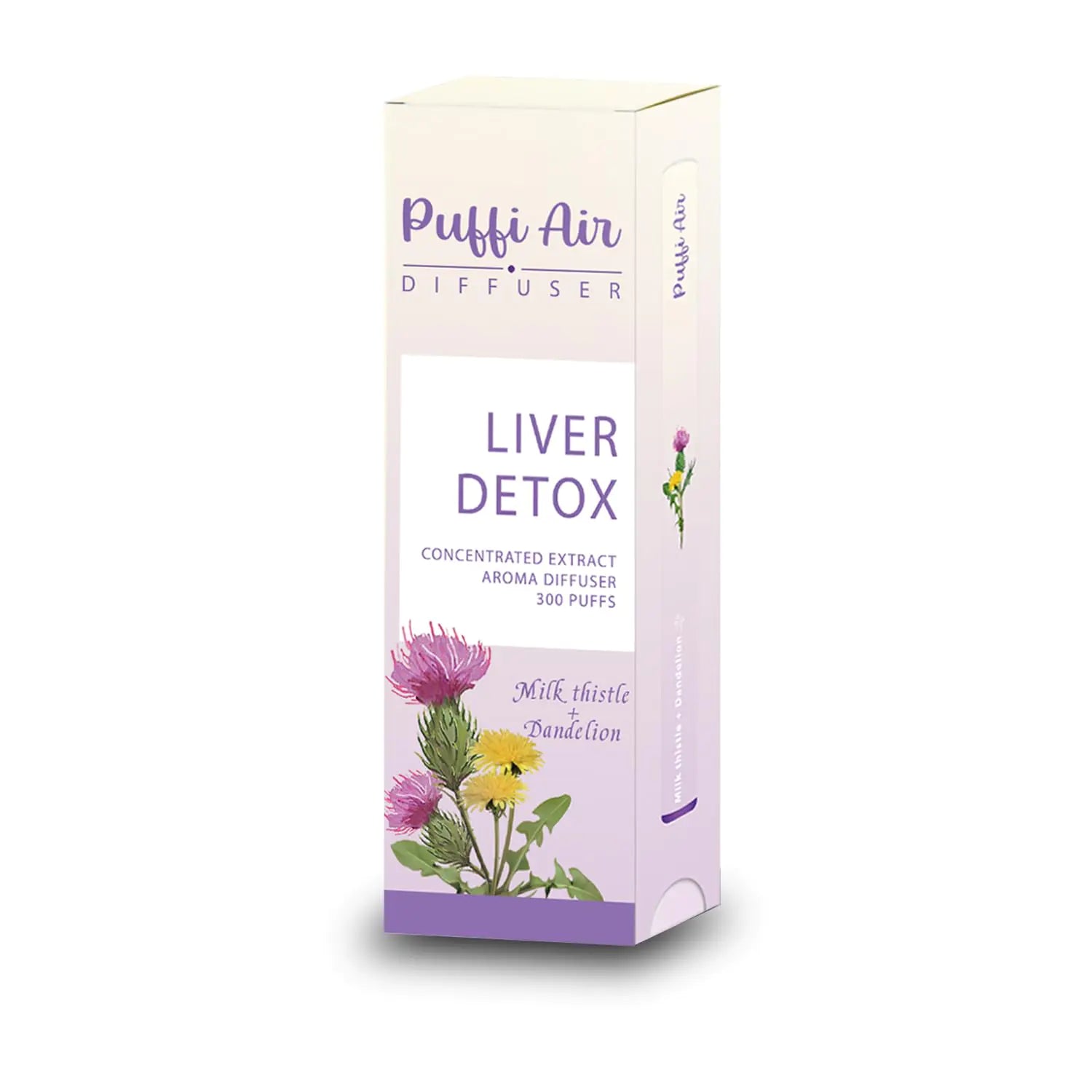 PUFFIAIR Herbal Diffuser Pen for Liver Detox with Extracts of Milk Thistle Dandelion Chrysanthemum and Mint