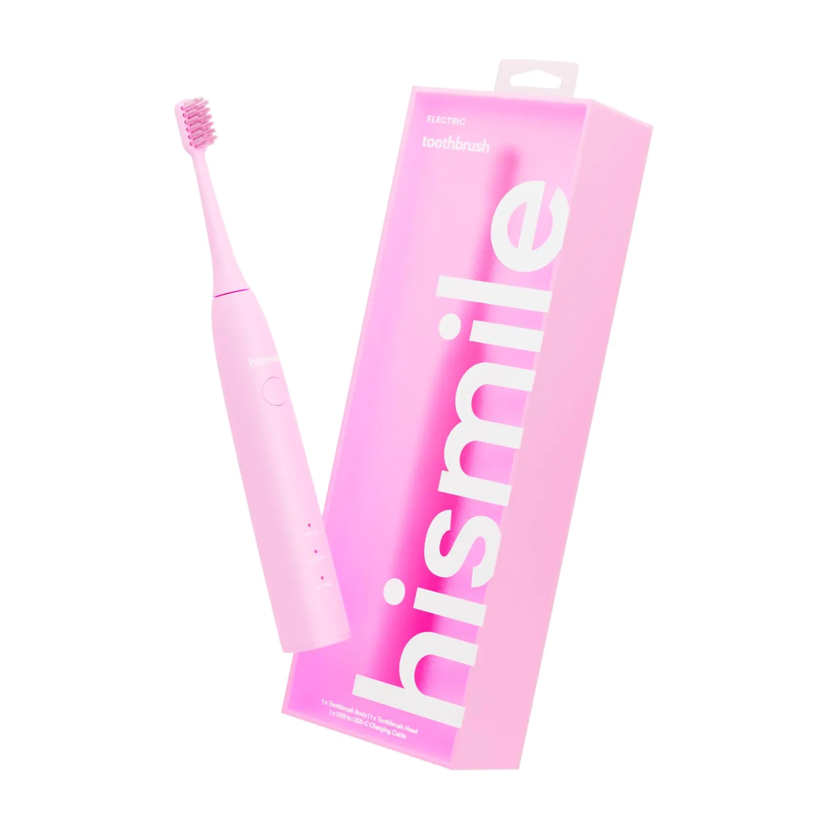 HISMILE Electric Toothbrush 3 Brushing Modes Smart Timer Rechargeable Soft-Tapered Bristles Mode Memory (Pink)
